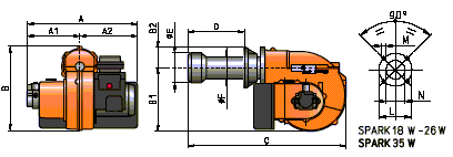 SPARK26DSG/26DSGW二段火轻油燃烧器(BALTUR)